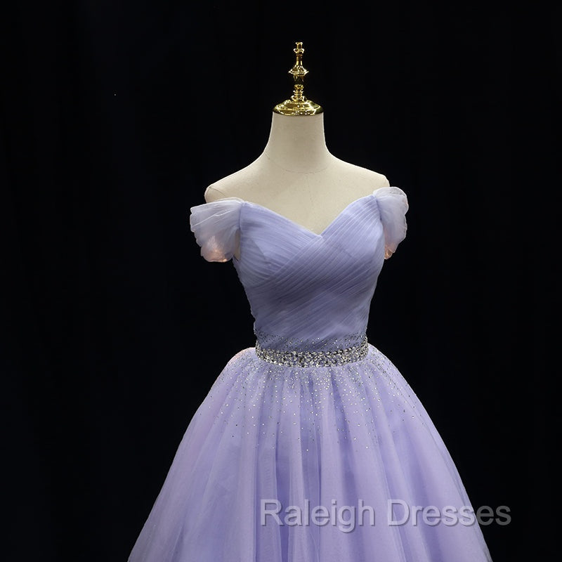 Cute Light Purple Beaded Tulle Homecoming Dresses, Short Prom Dress Formal Dresses Secondary image