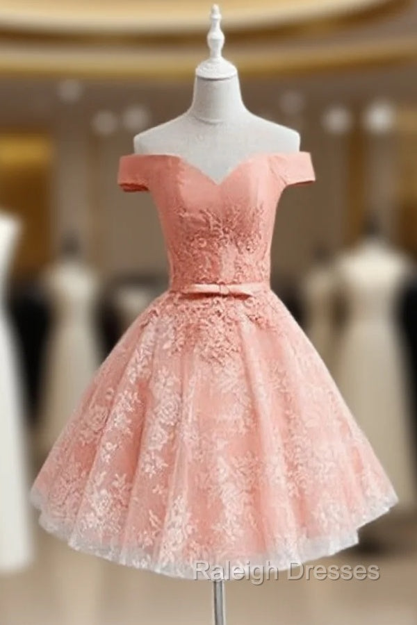 Cute Lovely Off Shoulder Tulle with Lace Party Dress, Prom Dress Secondary image