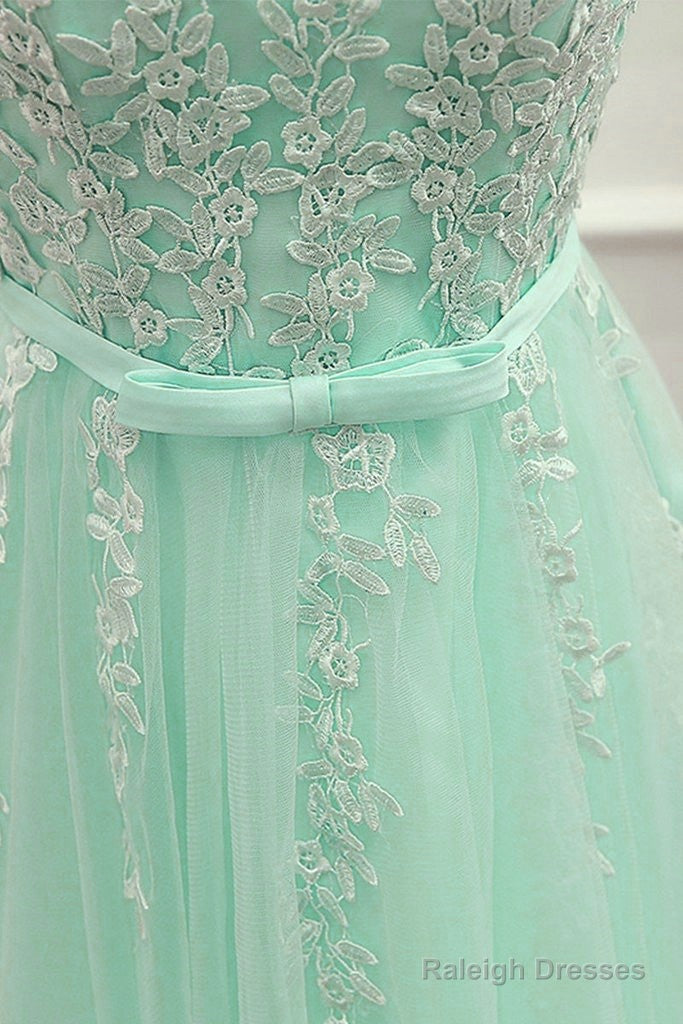 Cute Mint Green Tulle Short Party Dress With Lace Applique, Homecoming Dress