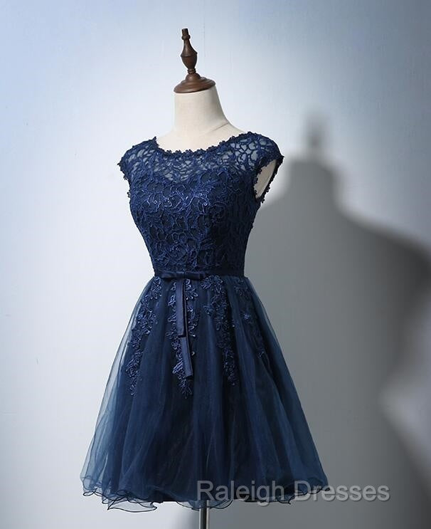 Cute Navy Blue Tulle And Lace Homecoming Dresses Lovely Prom Dresses