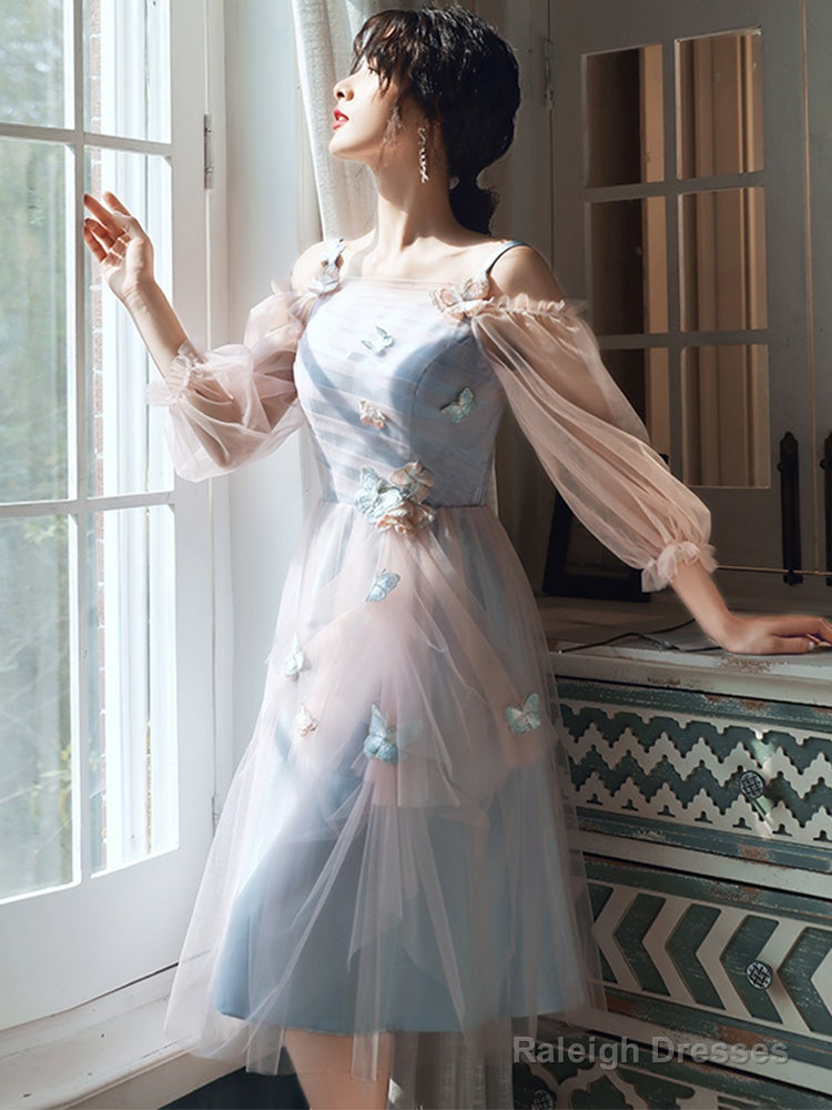 Cute Pink And Blue Short Tulle Homecoming Dresses Prom Dresses Lovely Tulle Prom Dress Secondary image