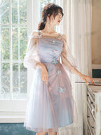Cute Pink And Blue Short Tulle Homecoming Dresses Prom Dresses Lovely Tulle Prom Dress