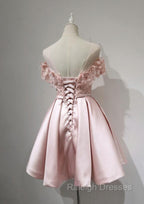 Cute Pink Satin Short Prom Dresses Lovely Prom Dresses