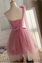 Cute Pink Sweetheart Tulle Homecoming Dresses,Sleeveless A-Line Short Homecoming Dresses