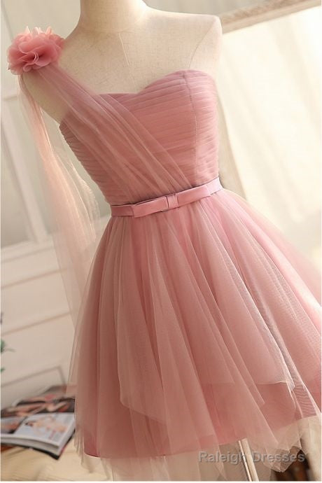 Cute Pink Sweetheart Tulle Homecoming Dresses,Sleeveless A-Line Short Homecoming Dresses Main image