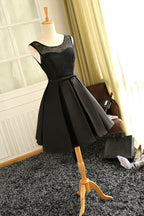 Cute Red Satin Round Neckline Prom Dress Satin Homecoming Dress Short Prom Dresses