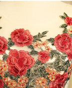 Cute Red Satin With Embroidery Knee Length Homecoming Dresses Short Prom Dresses