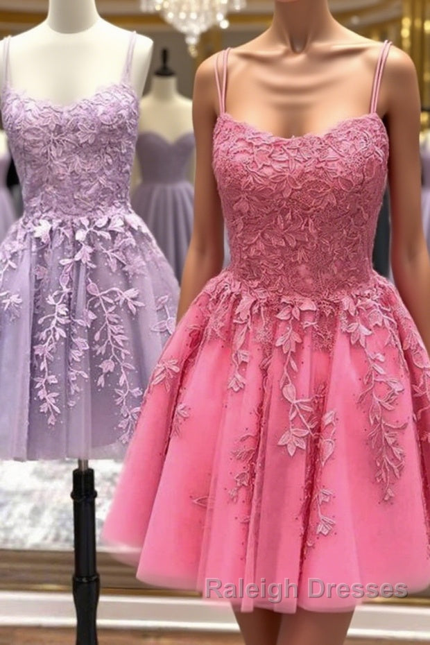 Cute Scoop Neck Lace Prom Homecoming Dress Short Lace Prom Dress Main image