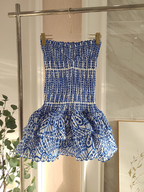 Cute Sheath Strapless Royal Blue Lace Vacation Dresses Short Birthday Dress