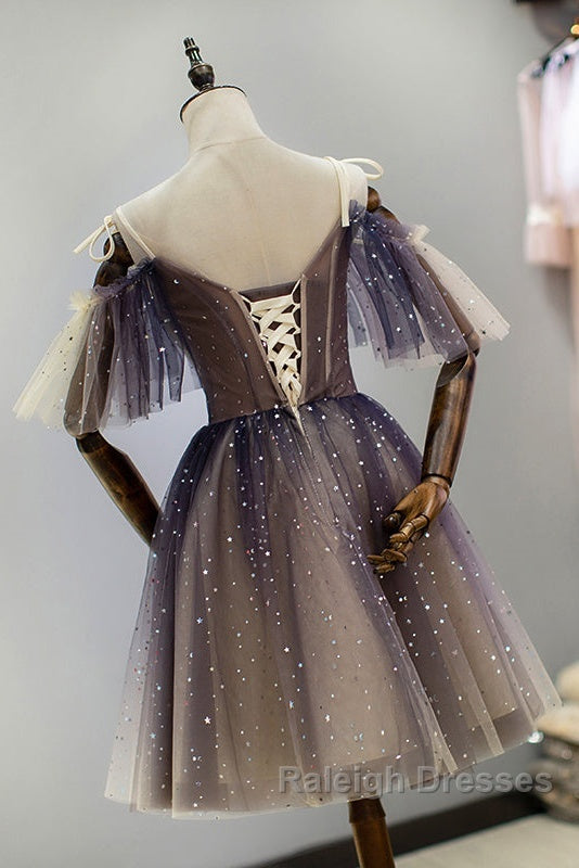 Cute Short Gradient Tulle Straps Homecoming Dresses Short Prom Dresss Secondary image