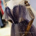 Cute Short Gradient Tulle Straps Homecoming Dress, Short Prom Dressess