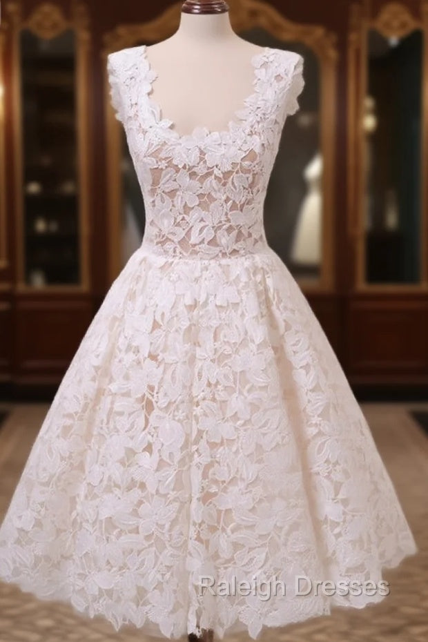 Cute Short Lace Prom Dresses, Short Lace Graduation Homecoming Dresses Main image