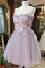 Cute Sweetheart Tulle Lace Beads Short Prom Dresses Homecoming Dresses