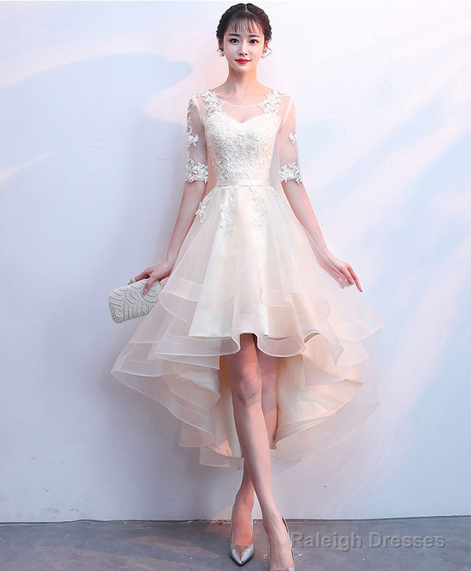 Cute Tulle Champagne Short Prom Dresses Tulle Homecoming Dresses