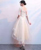 Cute Tulle Champagne Short Prom Dresses Tulle Homecoming Dresses