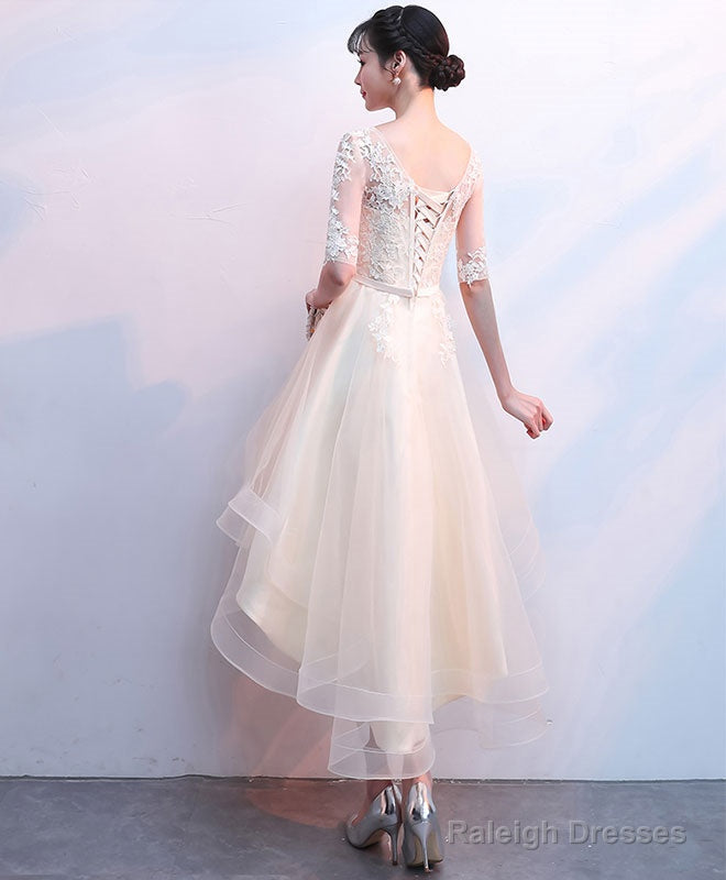 Cute Tulle Champagne Short Prom Dresses Tulle Homecoming Dresses