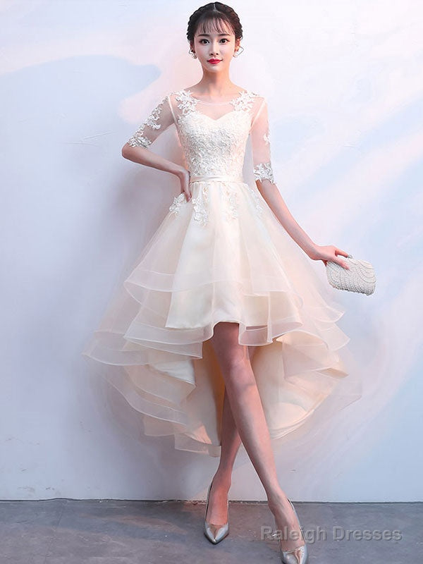Cute Tulle Champagne Short Prom Dress, Tulle Homecoming Dress Main image