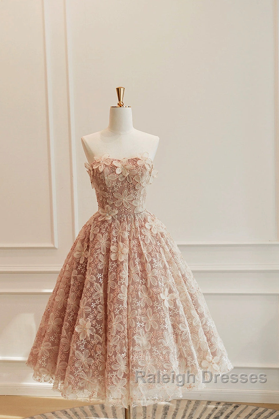 Cute Tulle Flower Short Prom Dresses Beautiful Off The Shoulder A-Line Prom Dresses