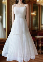 Cute Tulle Scoop Spaghetti Straps Homecoming Dress, Short Prom Dress