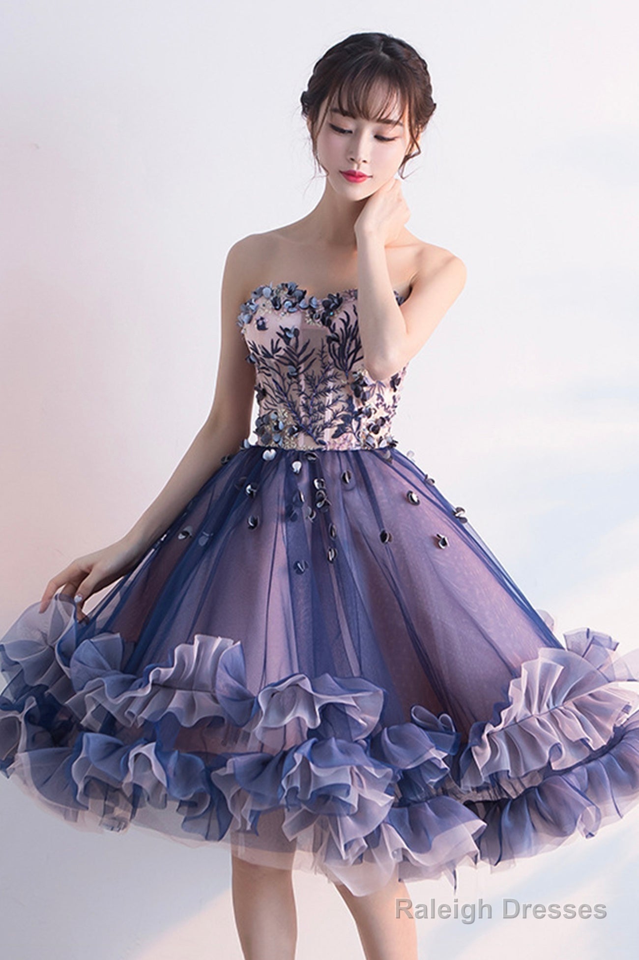 Cute Tulle Short Prom Dress, A-Line Strapless Homecoming Party Dress Secondary image