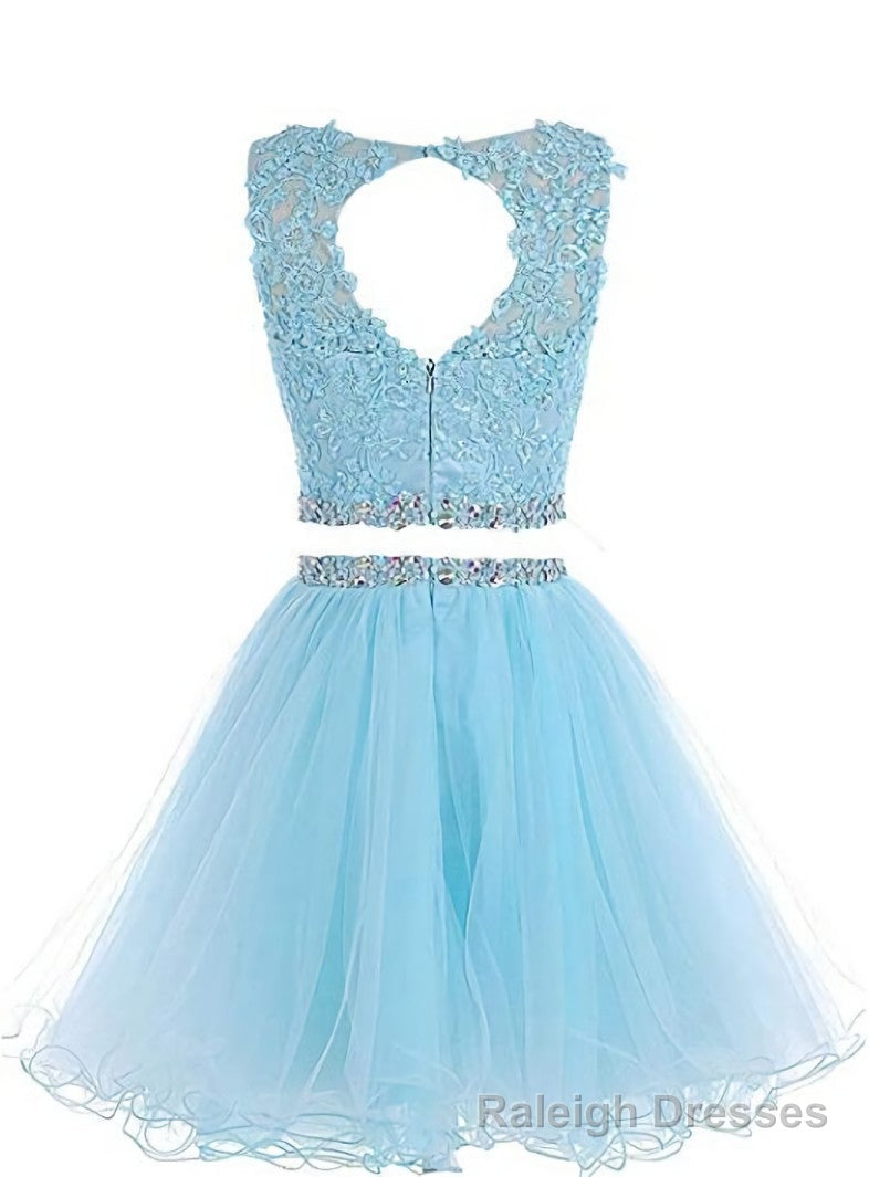 Cute Two Piece Tulle with Beadings Homecoming Dress, Lovely Formal Dress Secondary image