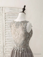 Cute V Neck Lace Chiffon Gray Short Prom Dress Gray Homecoming Dress