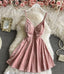 Cute Velvet Short Dresses A-Line Mini Dresses Homecoming Dress
