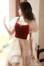 Cute Velvet Tulle Short Prom Dresses Beautiful Prom Dresses Homecoming Dresses