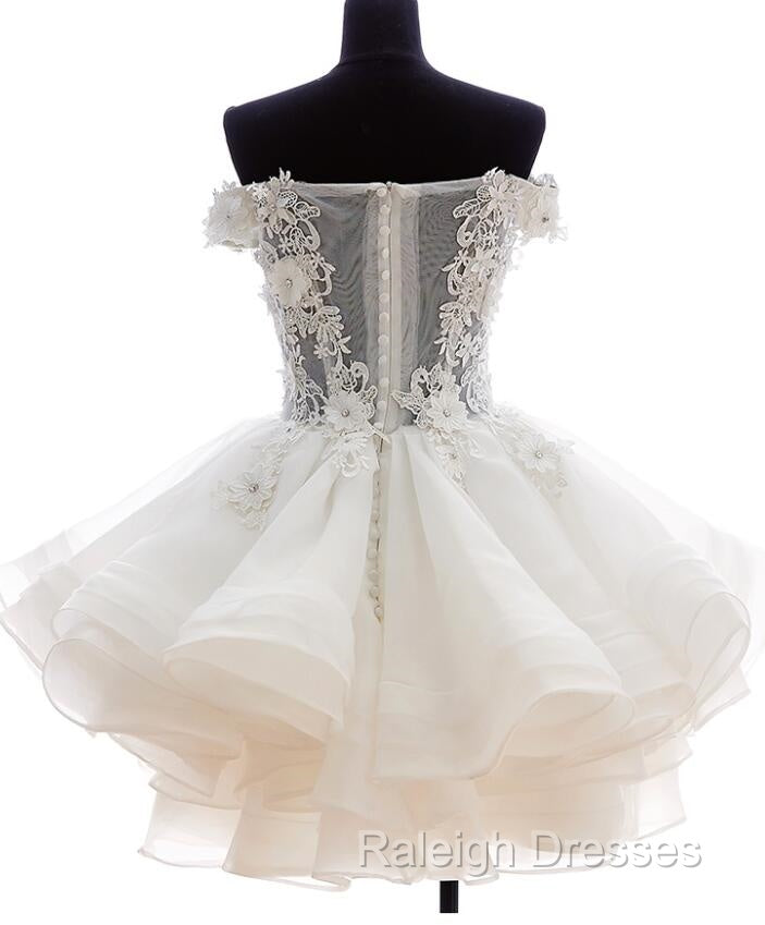 Cute White Organza Layers Short Prom Dress, New Party Dress Secondary image