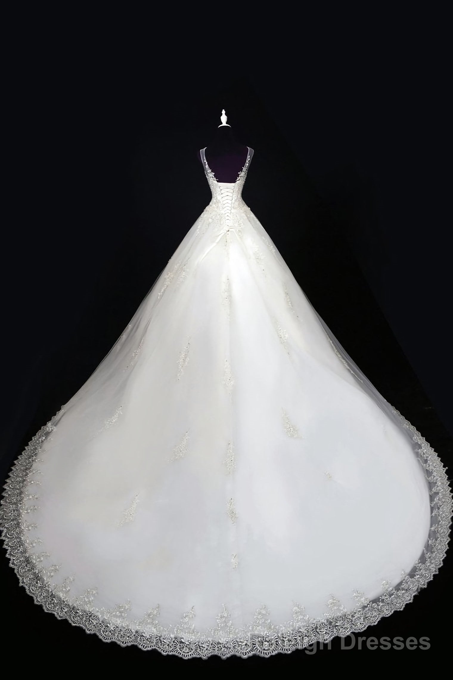 2026 A Line Wedding Dresses, Scoop Tulle With Applique And Beads Lace Up Secondary image