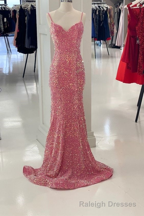 Glitter Pink Velvet Sweetheart Mermaid Long Formal Dress Secondary image