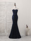 Dark Blue Sweetheart Mermaid Long Prom Dress, Dark Blue Prom Dress
