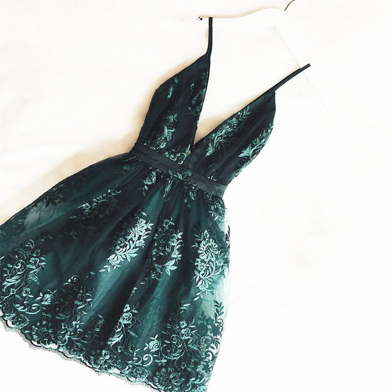 Dark Green Homecoming Dresses Short Hoco Dresses