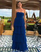 A-Line Tulle Prom Dress Long Prom Dresses