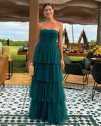 A-Line Tulle Prom Dress Long Prom Dresses