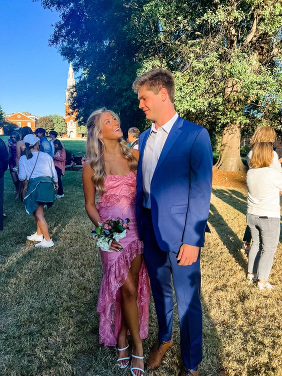 Strapless Lace Ruffle Prom Dresses Long Prom Dresses Secondary image