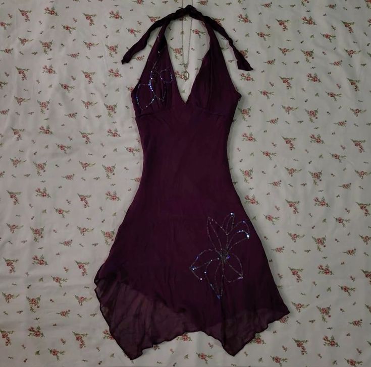 Dark Purple Halter Short Vintage Prom Dresses Cocktail Dresses