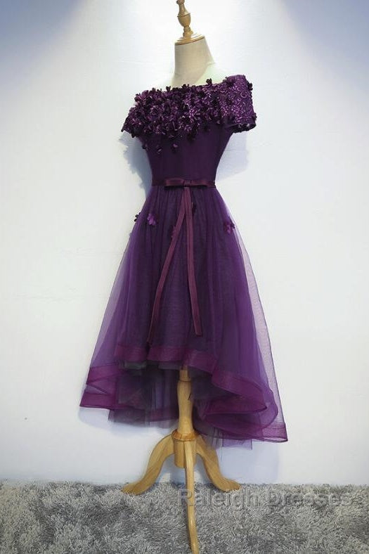 Dark Purple High Low Homecoming Dresses, Cute Formal Dress, Prom Dress Secondary image