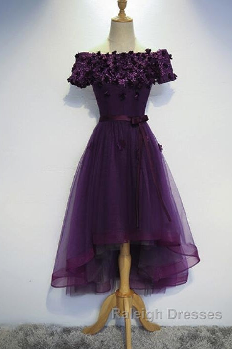 Dark Purple High Low Homecoming Dresses, Cute Formal Dress, Prom Dress