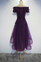 Dark Purple High Low Homecoming Dresses, Cute Formal Dress, Prom Dress