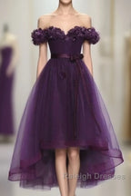 Dark Purple High Low Homecoming Dresses, Cute Formal Dress, Prom Dress