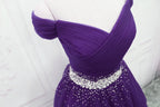 Dark Purple Tulle Long Prom Dress Beautiful Junior Prom Dresses
