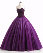 Dark Purple Wedding Dresses Beaded Ball Gowns