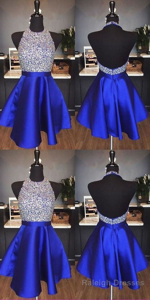 Royal Blue Tulle With Crystal Homecoming Dress Main image