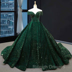 Deep Green Long Quinceanera Dresses Sweet 16 Prom Dress Pageant Dress