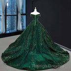Deep Green Long Quinceanera Dresses Sweet 16 Prom Dress Pageant Dress