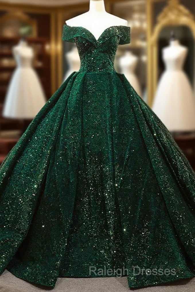 Deep Green Long Quinceanera Dresses Sweet 16 Prom Dress Pageant Dress