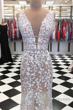 Deep V Neck Champagne Lace Prom Dress V Neck Champagne Lace Wedding Dress Prom Dress