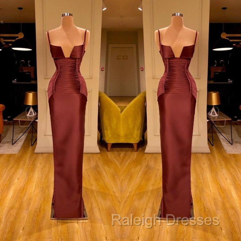 Designer Burgundy Spaghetti-Straps Mermaid Prom Dress Long With Ruched Secondary image