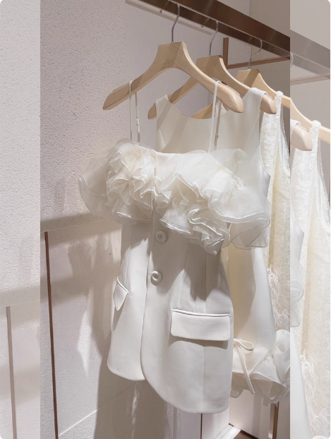 Designer Suit Ruffled Satin Suspenders Birthday Skirt Homecoming Dress Main image